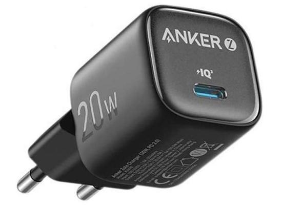 Anker Zolo 20W GaN Single-Port Fast Charger compatible with Apple iPhone 12, iPhone 13, iPhone X, Samsung Galaxy S20 and newer, Samsung Galaxy S21 - Black